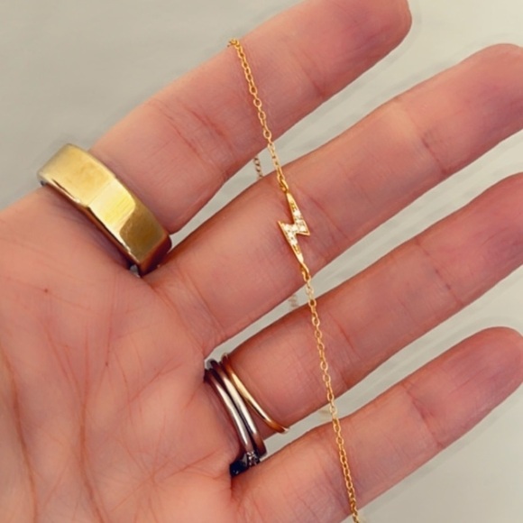14K Gold Vermeil Lightning Bolt Anklet - Picture 4 of 10
